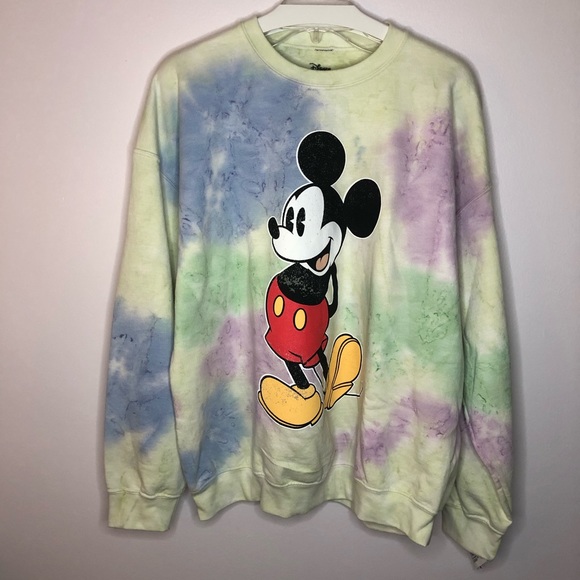 Disney Tops - Disney Womens Mickey Mouse Tie Dye Sweatshirt 2X